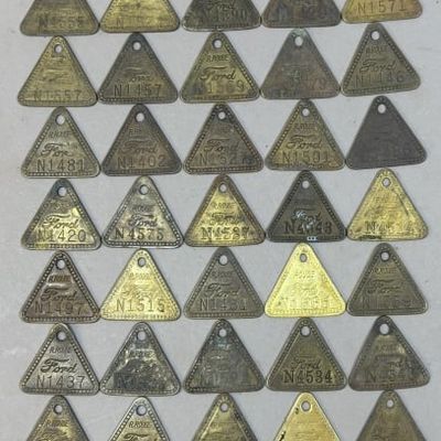 Lot 51 Ford Rouge River Brass 30s Tool Check Tags