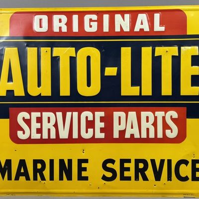 Original Auto-Lite Service Parts Marine SST Sign