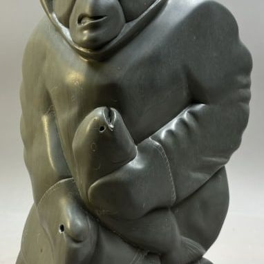 Inuit Soapstone Carving Indigenous Fisherman