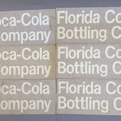 Lot 6 Original FLORIDA Coca Cola Bottling Stickers
