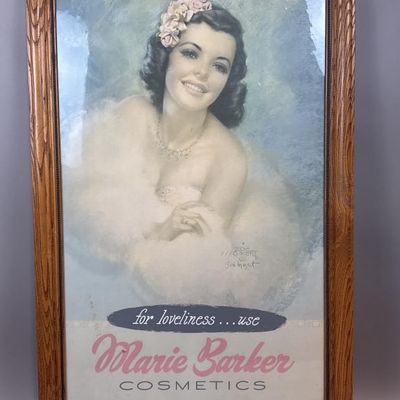 Marie Barker Cosmetics Signed Zoe Mozert Pinup