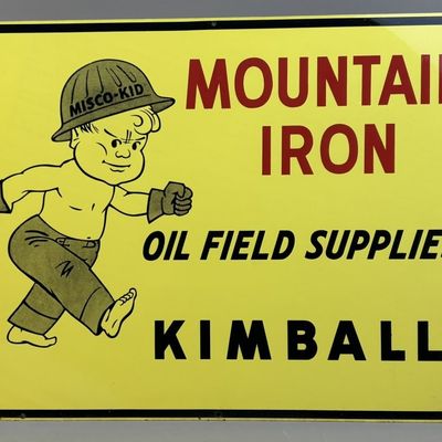 NOS Mountain Iron Oil Field Supplies SST Tin Sign