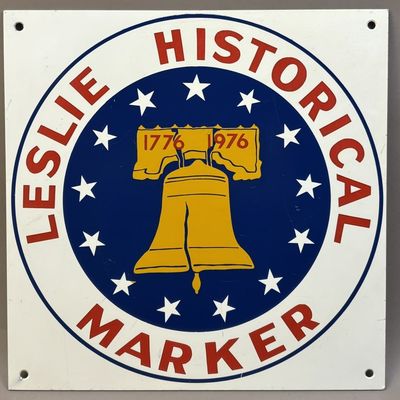 Leslie Michigan Historical Marker SST 12" Sign
