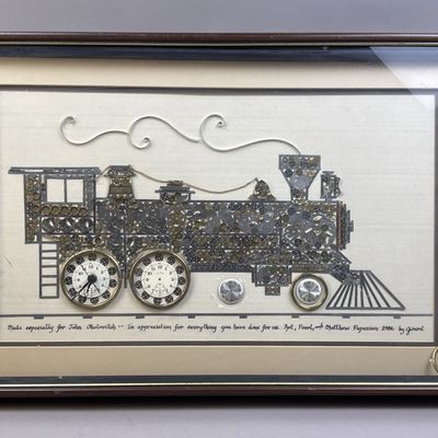 1986 Girard Watch Parts Gears Locomotive Train Art