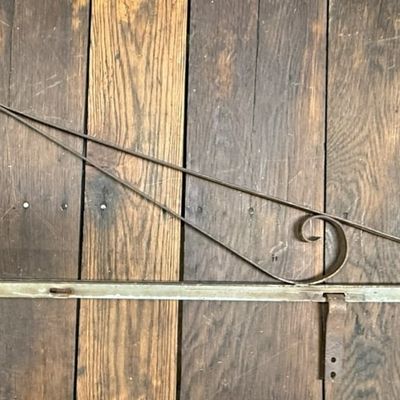 Antique Wrought Iron Hand Hammered Sign Hanger