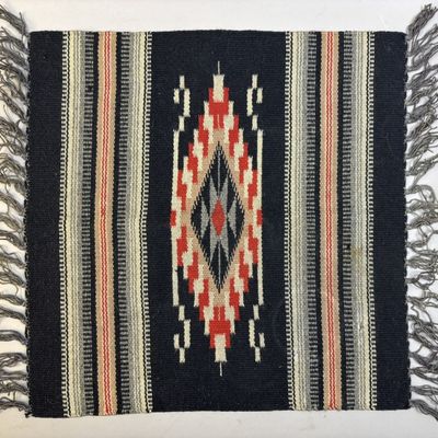 Antique Early Navajo Childs Saddle Blanket 21"x19"