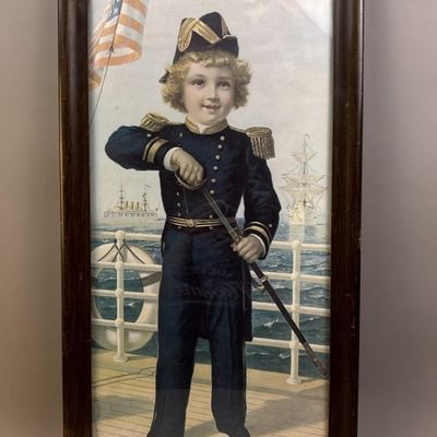 1895 New York Child Sailor w/ Sword American Ship