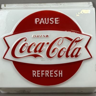 Refresh Drink Coca Cola Fishtail Plastic Sign