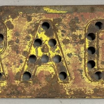 Marble Cat Eye TRACK Original Railroad Sign