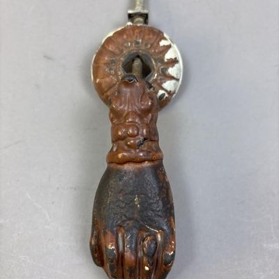 Antique Metal Hand Door Knocker w/ Hardware
