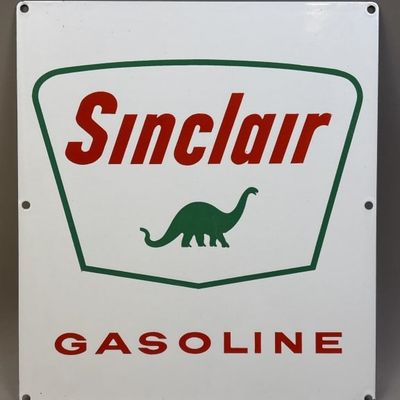 Sinclair Gasoline Porcelain Gas Pump Plate Sign