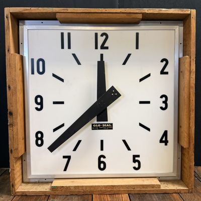Vintage GLO DIAL 31"x31" School Gymnasium Clock