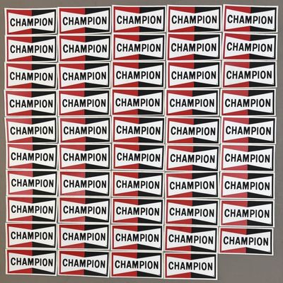 (49) Original CHAMPION Spark Plug 4" 70s Stickers