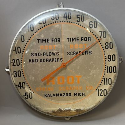Root Sno Plows Scrapers Kalamazoo Thermometer Sign