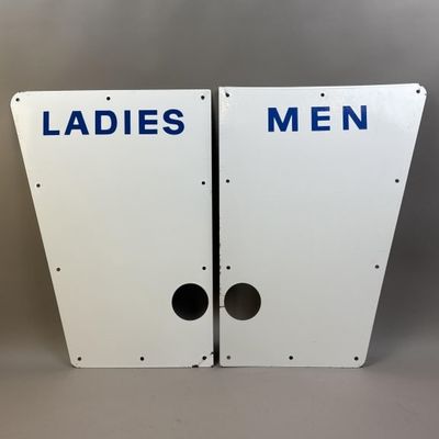 Pair Men & Ladies Humble Oil Restroom Signs