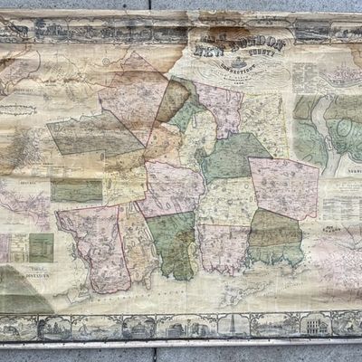 New London Connecticutt 1854 William Baker 76" Map