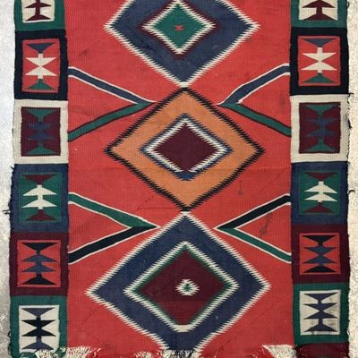 Antique Original 32"x40" Navajo Indian Blanket