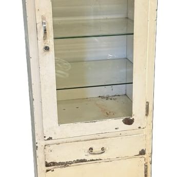 Antique Art Deco 30s Metal Medical Dental Cabinet
