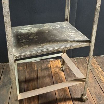 Antique 3 Tier Industrial Factory Rolling Cart EX+