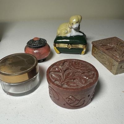 Sale Photo Thumbnail #133: Vintage Trinket Box & Vanity Jars