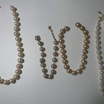 4 Vintage Pearl Strands and Chokers