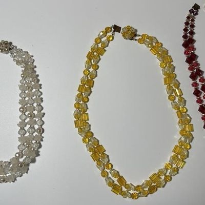 Vintage Faceted Crystal & Art Glass Necklaces