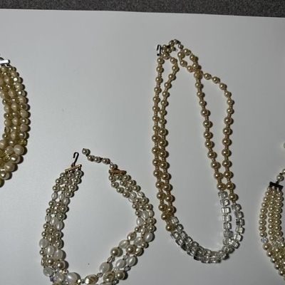 Vintage Faux Pearl & Crystal Necklaces