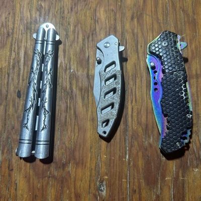 Sale Photo Thumbnail #107: Lot of 3 Folding & Training Knives