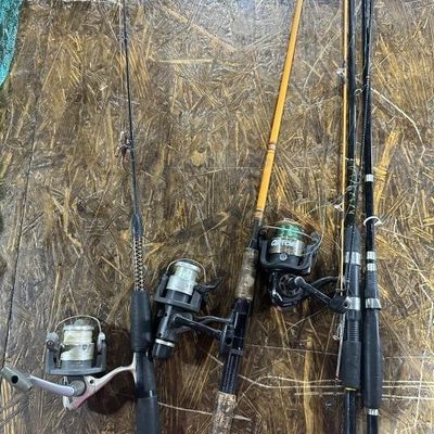 Sale Photo Thumbnail #119: Fishing Rods, Spinning Reels & Line Bundle