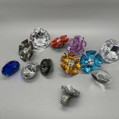 Vintage Chunky Faceted Glass & Acrylic Crystal
