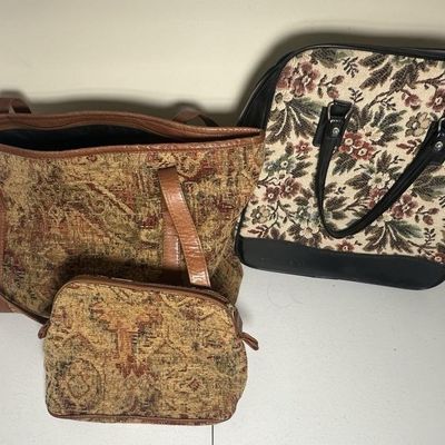 Vintage Woven Tapestry Carpet Bags