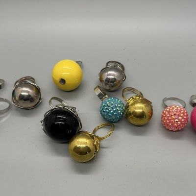 Vintage Sphere & Rhinestone Ball Ring Collection