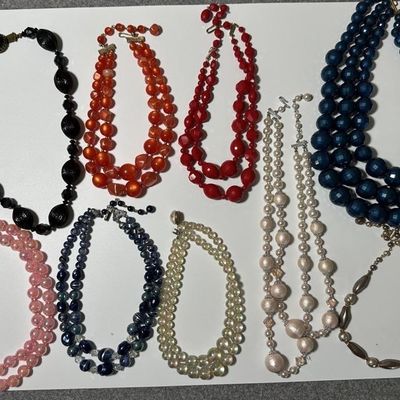 Vintage Colorful Beaded & Pearl Necklaces