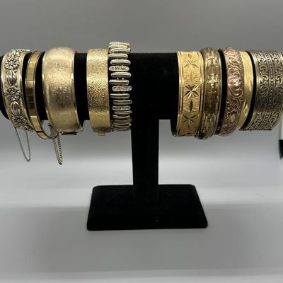 Vintage Gold-Tone & Metallic Bangle Bracelets