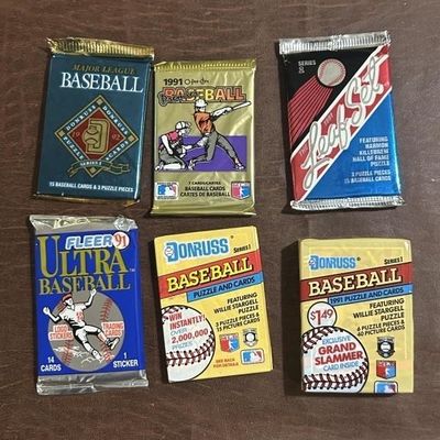 Sale Photo Thumbnail #206: 1991-1992 Baseball Sealed Wax Pack Assortment