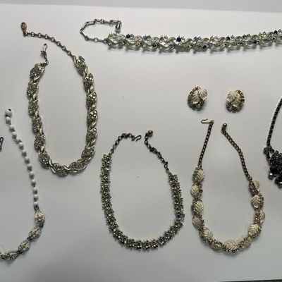 Vintage Mid-Century Rhinestone & Enamel Necklaces