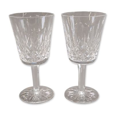 Pair of Waterford Lismore Crystal Goblets