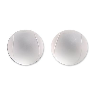 2pc Sasaki Japanese Frosted Lead Crystal Tennis Balls