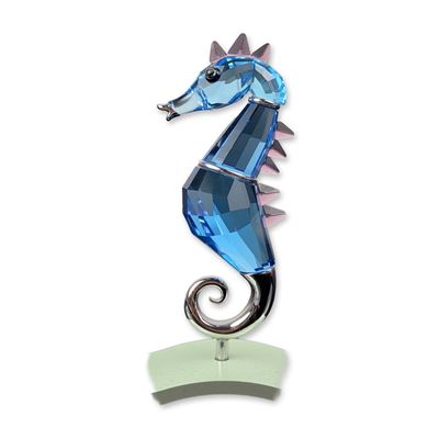 Swarovski Crystal Paradise Chipili Aquamarine Seahorse Figurine