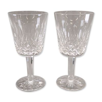 Pair of Waterford Lismore Crystal Goblets