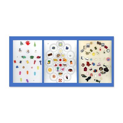 A LOT OF DIVISION THREE REALISTIC KIDDIE BUTTONS