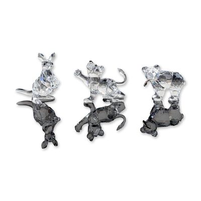 3pc Swarovski Silver Crystal Animal Figurines