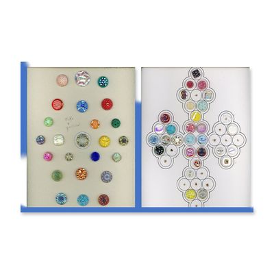 2 CARDS OF ASSORTED WEST GERMAN AURORA GLASS BUTTONS