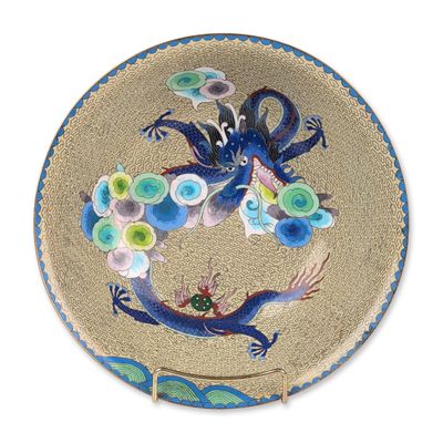 Chinese Cloisonne Enamel Dragon Bowl