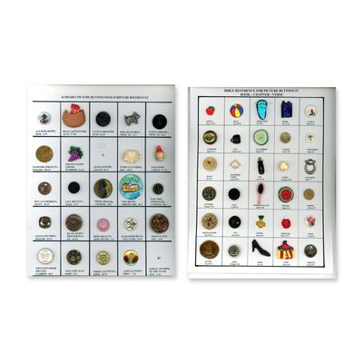 2 CARDS OF ASSORTED MATERIAL BUTTONS