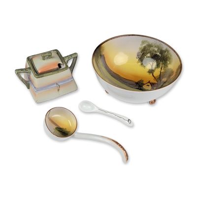 4pc Noritake Nippon Tree in the Meadow Porcelain Set