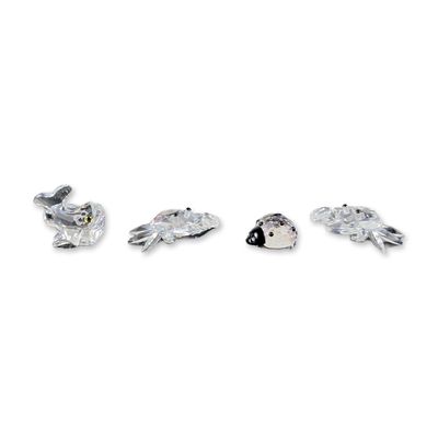 4pc Swarovski Silver Crystal Animal Figurines Collection