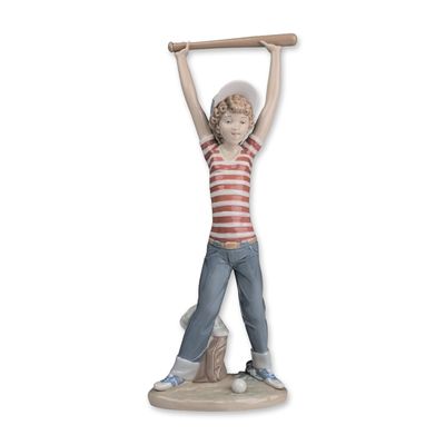 Lladro Porcelain Figurine, Little Leaguer Exercise 01005289