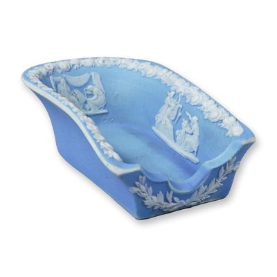 Wedgwood Light Blue Jasperware Miniature Bathtub Dish, 1868
