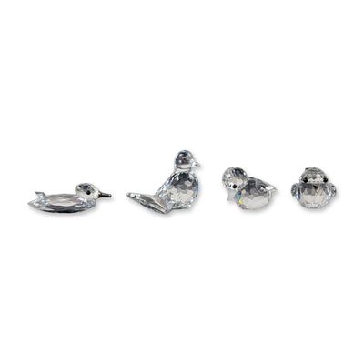 4pc Swarovski Silver Crystal Bird Figurine Collection